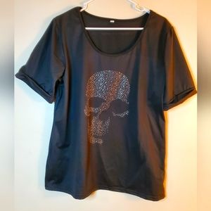 Womens Skull Rhinestone Graphic Tee   size 3XL  (NWOT)